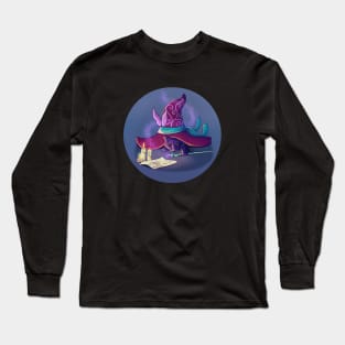 Cat under Witch Hat Long Sleeve T-Shirt